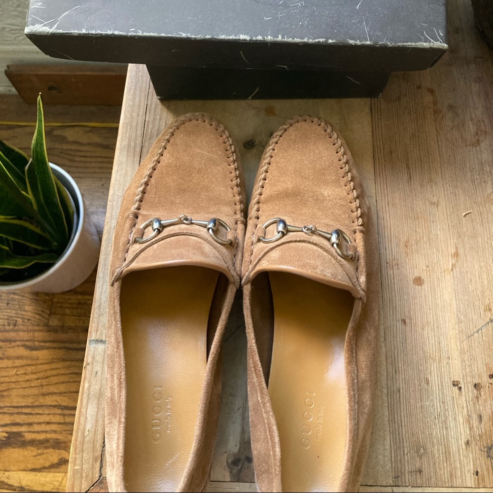 Gucci suede loafers